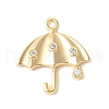 Brass Micro Pave Clear Cubic Zirconia Pendants KK-U064-01G-1