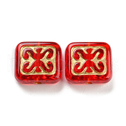 Plating Transparent Acrylic Beads OACR-A024-02E-1