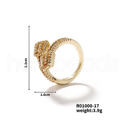 Trendy Brass Cubic Zirconia Opening Ring KU5500-1