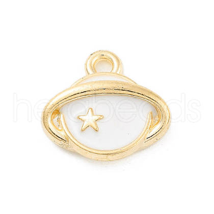 Light Gold Plated Alloy Enamel Charms ENAM-M219-10KCG-02-1