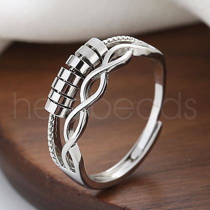 Brass Rotating Finger Rings for Women RJEW-C132-01D-P-1