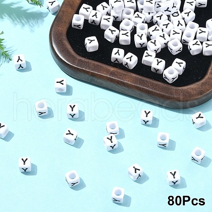 Acrylic Horizontal Hole Letter Beads OACR-YW0002-08Y-1