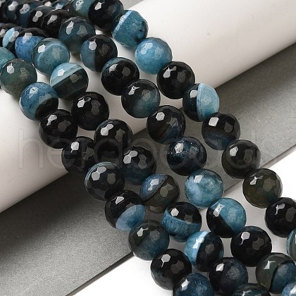 Natural Agate(Dyed & Heated) Beads Strands G-H066-B07-03-1