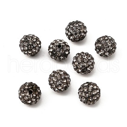 Polymer Clay Rhinestone Beads RB-C1438-10mm-A12-1