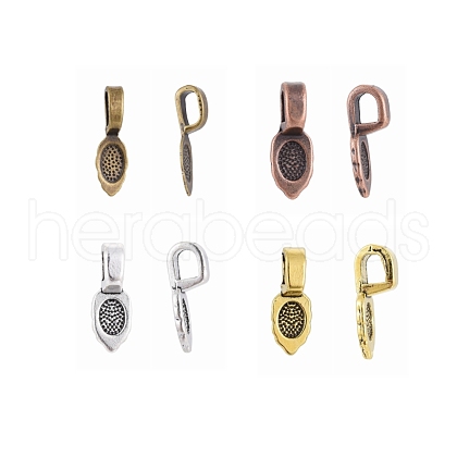 Tibetan Style Glue-on Flat Pad Bails TIBE-X0008-1