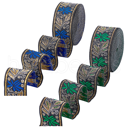   2Pcs 2 Colors Ethnic Style Embroidery Polyester Ribbons OCOR-PH0003-92-1