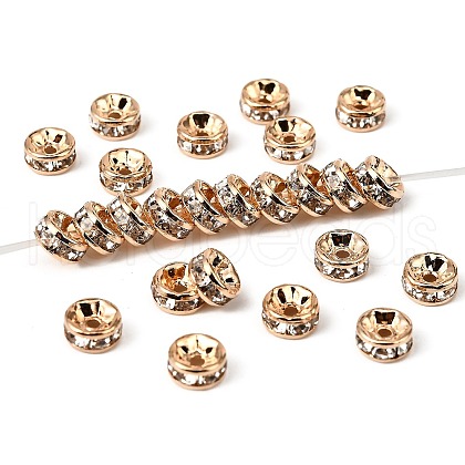 Brass Rhinestone Spacer Beads RB-A014-Z6mm-01LG-NF-1