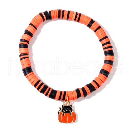 Ghostly Polymer Clay Heishi Stretch Bracelets BH7010-8-1