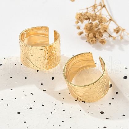 Brass Cuff Rings RJEW-B119-02G-1