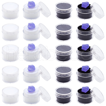 Gorgecraft 20Pcs 2 Colors Round Jewelry Clear Plastic Loose Diamond Storage Box CON-GF0001-15B-1