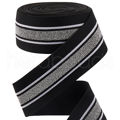 Gorgecraft 4.7 Yards Flat Polyester Striped Elastic Wide Band OCOR-GF0003-86A-1