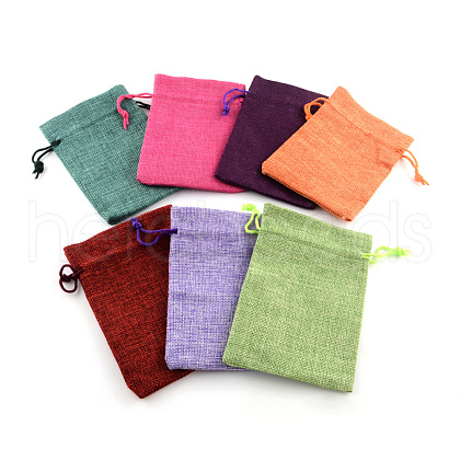 Burlap Packing Pouches Drawstring Bags ABAG-Q050-7x9-M-1