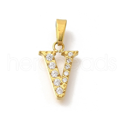 Ion Plating(IP) 304 Stainless Steel Micro Pave Cubic Zirconia Pendants STAS-H228-02G-05-1