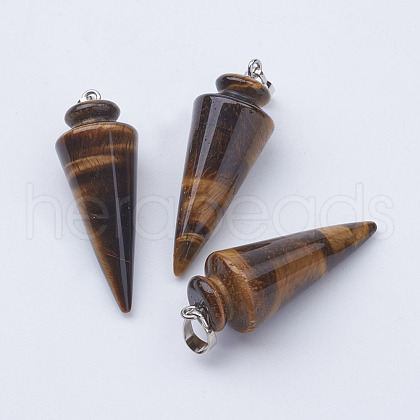 Natural Tiger Eye Pendants G-P236-04-1