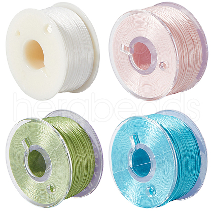 SUNNYCLUE 4 Rolls 4 Colors Special Coated Polyester Beading Threads for Seed Beads OCOR-SC0001-08C-1