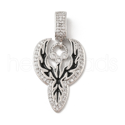 Brass Micro Pave Cubic Zirconia Pendants KK-U047-09P-1