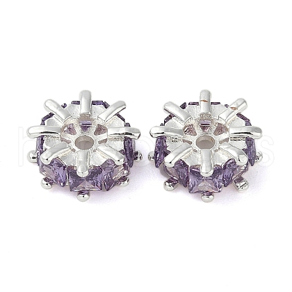 Brass Micro Pave Cubic Zirconia Spacer Beads KK-U045-16P-01-1
