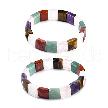 Natural Mixed Stone Beads Stretch Bracelets for Women Men BJEW-C097-06-01-1