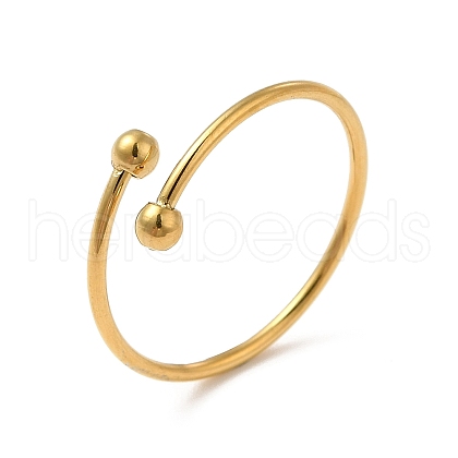 Ion Plating(IP) 304 Stainless Steel Wire Wrapped Open Cuff Ring for Women X-RJEW-E066-12G-1