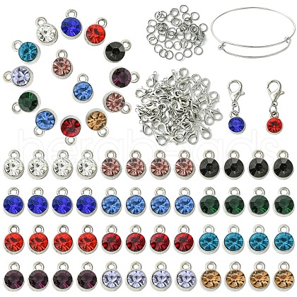 DIY 304 Stainless Steel Expandable Bangle with Charms Making Kit DIY-YW0008-68-1