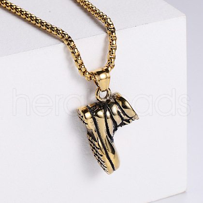 Fashionable Hip-hop Style Stainless Steel Sports Shoes Snow Boots Pendant Punk Necklace Accessories PS8628-1-1