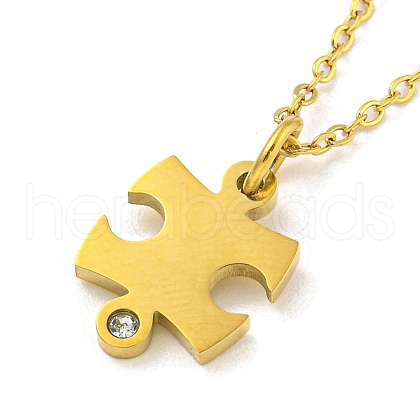 304 Stainless Steel Pendant Necklaces NJEW-M099-01E-G-1