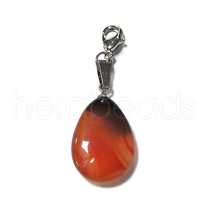 Natural Agate Pendant Decorations PALLOY-PH01401-05-1