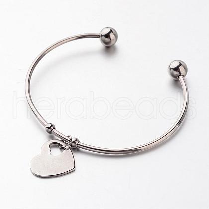 Tarnish Resistant 304 Stainless Steel Cuff Bangles BJEW-JB02389-04-1