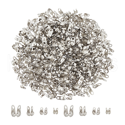 Unicraftale 400Pcs 4 Styles Rack Plating Brass Bead Tips KK-UN0003-22P-1