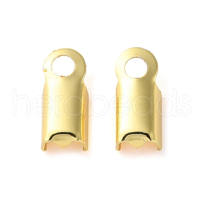 Rack Plating Brass Folding Crimp Ends KK-M269-21G-1
