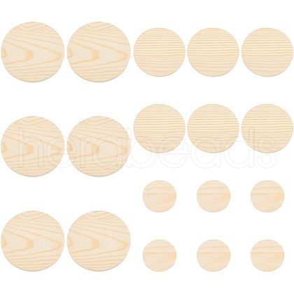 Olycraft 15Pcs 3 Style Unfinished Wood Cutouts WOOD-OC0002-51-1