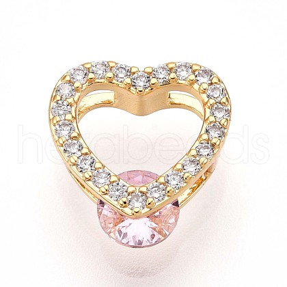 Brass Micro Pave Cubic Zirconia Charms KK-N261-19B-G-1
