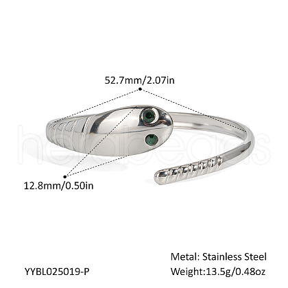 European Snake-shaped Stainless Steel Cuff Bangles for Women DN1277-2-1