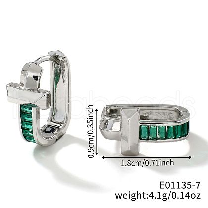 Geometric U-shaped Brass Hoop Earrings for Women SW5755-7-1