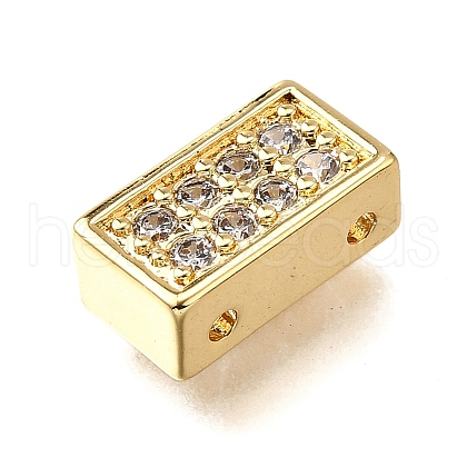 Brass Micro Pave Clear Cubic Zirconia Multi-Strand Links KK-B136-19G-1