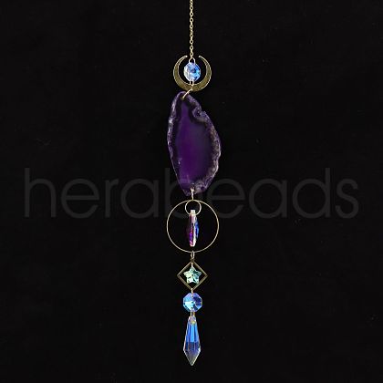 Natural Agate Piece Hanging Ornaments PW-WG29125-03-1