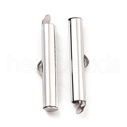 Non-Tarnish 304 Stainless Steel Slide On End Clasp Tubes STAS-C044-08C-P-1