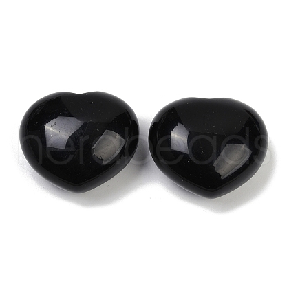 Mother's Day Gifts Heart Natural Obsidian Palm Stone G-C186-03G-1
