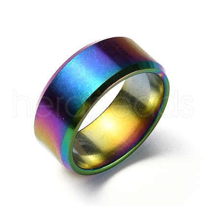 Stainless Steel Wide Band Finger Rings for Women Men RJEW-WH0009-13A-M-1