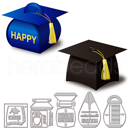 Graduation Theme Carbon Steel Cutting Dies Stencils DIY-WH0309-1770-1