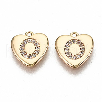 Brass Micro Pave Clear Cubic Zirconia Charms KK-N231-234O-NF-1
