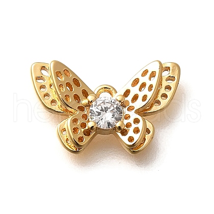 Brass Micro Pave Cubic Zirconia Pendants KK-K294-24G-1