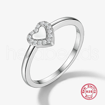 Anti-Tarnish Rhodium Plated Platinum 925 Sterling Silver Finger Rings OU3047-4-1