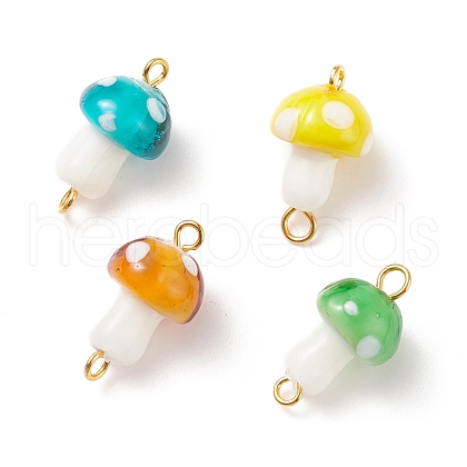 Handmade Lampwork Connector Charms PALLOY-JF01536-1