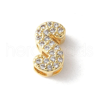 Brass Micro Pave Clear Cubic Zirconia Initial Multi-strand Links KK-S520-01G-19-1