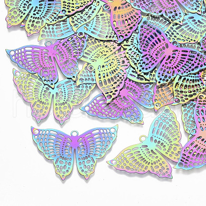Ion Plating(IP) 201 Stainless Steel Filigree Pendants STAS-S108-111-1