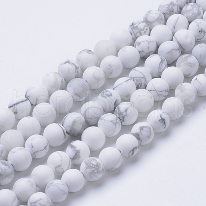 Natural Howlite Beads Strands G-T055-4mm-02-1