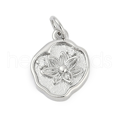 Brass Micro Pave Clear Cubic Zirconia Pendants KK-G522-07P-1