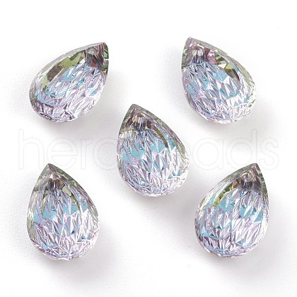 Embossed Glass Rhinestone Pendants GLAA-J101-05A-001VL-1