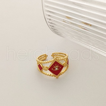 204 Stainless Steel Enamel Cuff Rings FS-WG1A4E8-13-1